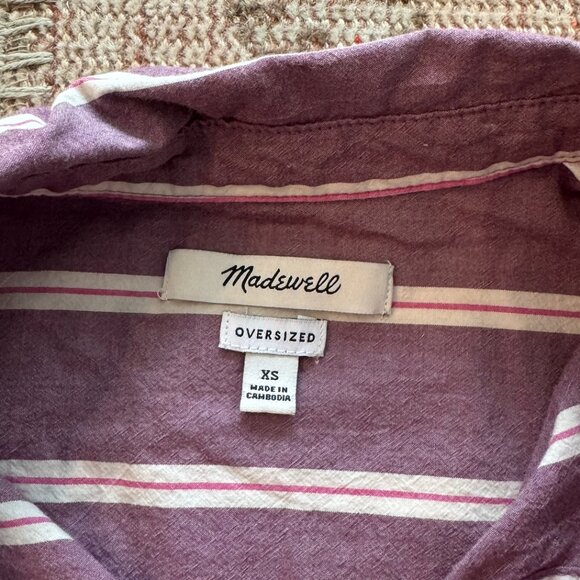 MADEWELL STRIPED POPLIN OVERSIZED SHIRT in IRIS BLOOM - Picture 7 of 9